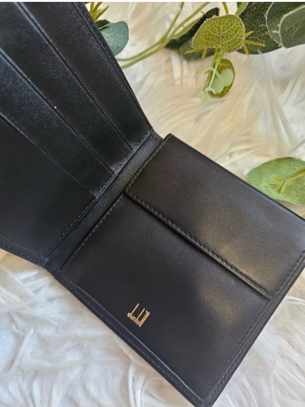 Dunhill Black Leather Bi Fold Wallet